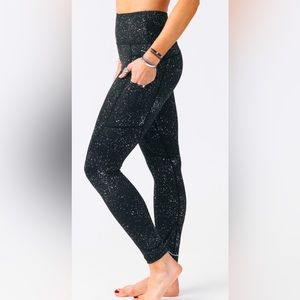 Zyia Black Reflective Pocket Light N Tight Hi-Rise 7/8 24” Leggings, NWT